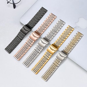 רצועות שעון נירוסטה מתכווננת עם 15 חרוזים מסורתי אופנה 18 20 גדלי 22 24 מ "מ כולל כלי התאמה - Product Image 2