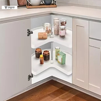 Armoire de cuisine 24 pouces Organisateur de coins aveugles 270 ° Rein en plastique à deux pneus Susan Lazy Set