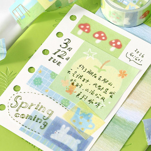 1 rouleau de ruban adhésif en papier Yoyo's Diary, illustrations minimalistes de style coréen, matériel pour agenda <span class=keywords><strong>d</strong></span>'enfants, ruban adhésif - Product Image 2