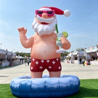 Modelo Publicitario Inflable de Muñeco de Nieve con Sombrero de Caballero para Exhibición