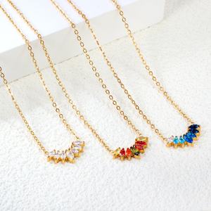 Collar con Colgante de Diamantes de Circonio Trillón Coloridos, Chapado en Oro de 18K, de Acero Inoxidable, Joyería Personalizada Resistente al Deslustre para Mujer - Product Image 1