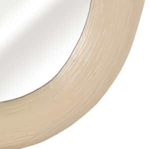 Specchio da Parete Ovale in Cemento con Cornice Texturizzata, Specchio per Vanità per Camera da Letto, Bagno, Ufficio - Product Image 4
