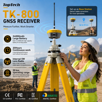 Récepteur GPS GNSS RTK Toptech TK800 UHF robuste avec capteur IMU inclinable, 24000mAh, 4G, IP68, station de cartographie de chantier