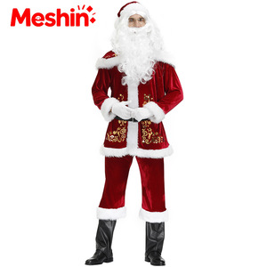 Costume de Père Noël fantaisie pour homme Meshin, imprimé, avec robe et pantalon pour les fêtes d'adultes, inspiré de personnages de la télévision - Product Image 2