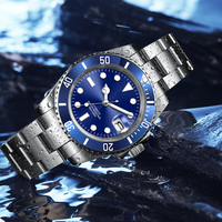Montre Homme Automatique 40mm 100m Verre Saphir Logo Stérile Mouvement Seiko NH35 Lunette SUB Mécanique Montre Logo Personnalisé