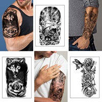Tatouages corporels temporaires autocollants tatouages noirs conception réaliste étanche pour adultes fête Halloween Costume