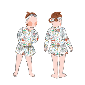 ชุดรอมเปอร์กระโปรงระบายสำหรับเด็กผู้หญิง ลายพิมพ์ตามสั่ง ผลิตจากใยโปรตีนนม พร้อมกระดุมแป๊ก รุ่น Little Glow Kid คอลเลคชั่นใหม่ - Product Image 4