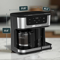 Cafetera de Doble Función Anbolife, Jarra de Vidrio de 12 Tazas y Combinación de Tazas Individuales K Cup, Pantalla Táctil Programable, Fabricación OEM