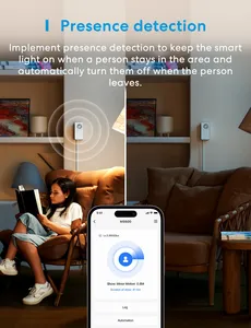 Détecteur de présence humaine WiFi <span class=keywords><strong>Meross</strong></span> EU/US Matter MS600, détecteur radar avec capteur de luminosité/distance pour maison intelligente - Product Image 5