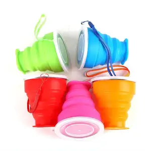 High Quality Travel Foldable Reusable BPA Free Silicone Silicone Collapsible Coffee Cup easy clean