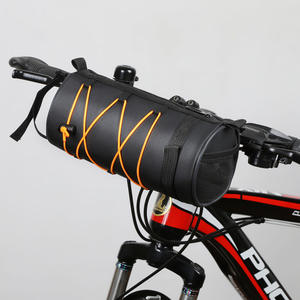 Mountain Bike Front <b>Tube</b> Bag Waterproof Cylindrical Handlebar Bag With Detachable Strap Black Orange Green - Product Image 4
