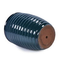 Pot de fleurs en céramique classique et moderne, durable, pour sol, patio, jardin et rebord de fenêtre - Vert armée