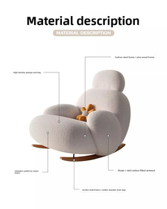 <span class=keywords><strong>Fauteuil</strong></span> à <span class=keywords><strong>bascule</strong></span> blanc crème en fausse fourrure d'agneau avec repose-pieds, moderne et mignon, pour salon et balcon, chaise de relaxation - Product Image 2