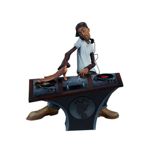 Gli elementi della statua dell'artista <span class=keywords><strong>HipHop</strong></span> DJ Break Dance Modeling statua del Desktop in resina decorazione della casa scultura classica Rapper - Product Image 6