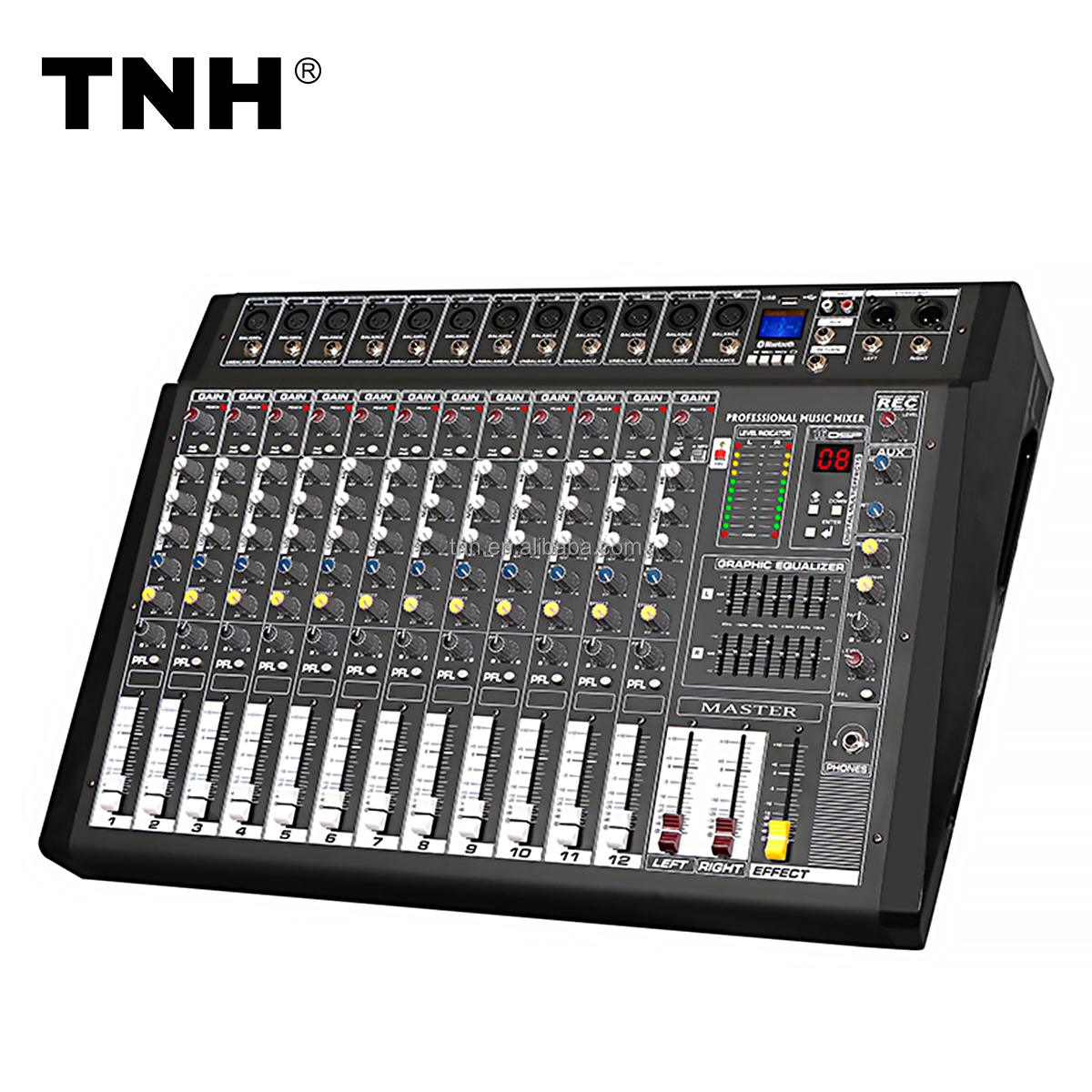 TNH MC- PMX808D-USB Профессиональный 12 каналов цифровой аудио микшер контроллер с экраном дисплея Dj контроллер/аудио консоль микшер