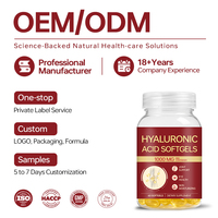 Gélules d'acide hyaluronique à marque privée pour l'hydratation de la peau, la santé des articulations, la santé des yeux, la beauté et la nutrition – Usine OEM de compléments beauté