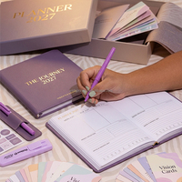 Kit de Journal Intime Personnalisé avec Impression Dorée, Ensemble de Papeterie pour Enfants et Adolescentes, Kit de Planification avec Boîte et Stylo