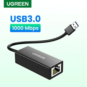 UGREEN-Adaptador Ethernet USB 3,0, tarjeta de red RJ45 Lan para PC, Windows 10, Xiaomi Mi Box 3/S, Nintendo Switch, Ethernet, USB, 2,0
