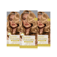 Pewarna Rambut Naspura Bubble Bebas Amonia dengan Ekstrak Tumbuhan Alami, Mencerahkan Rambut Uban Secara Merata, OEM