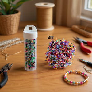 Ilan Abalorio Perline multicolori da 5 mm per la creazione di gioielli - Product Image 3