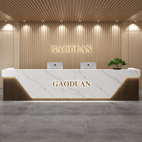 Comptoir de réception de luxe haut de gamme en MDF QT-216X avec rangement pour hôtel, entreprise, bar, salon de beauté - Mobilier commercial