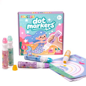 Kit de marqueurs à points pailletés 8 couleurs, 40 ml, avec 12 cartes de <span class=keywords><strong>dessin</strong></span>, coffret cadeau, kit artistique éducatif pour enfants - Product Image 2