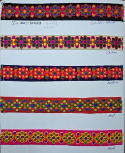 Premium fantaisie fil broderie dentelle garniture longue durée qualité pour mariée Lehenga Blouse décoration accessoires de mode - Product Image 4