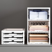 Grande Capacité Choix Amusant Pliable Boîte De Rangement En Plastique PP Matériel Tiroir Style Panier De Rangement pour Chambre Armoire