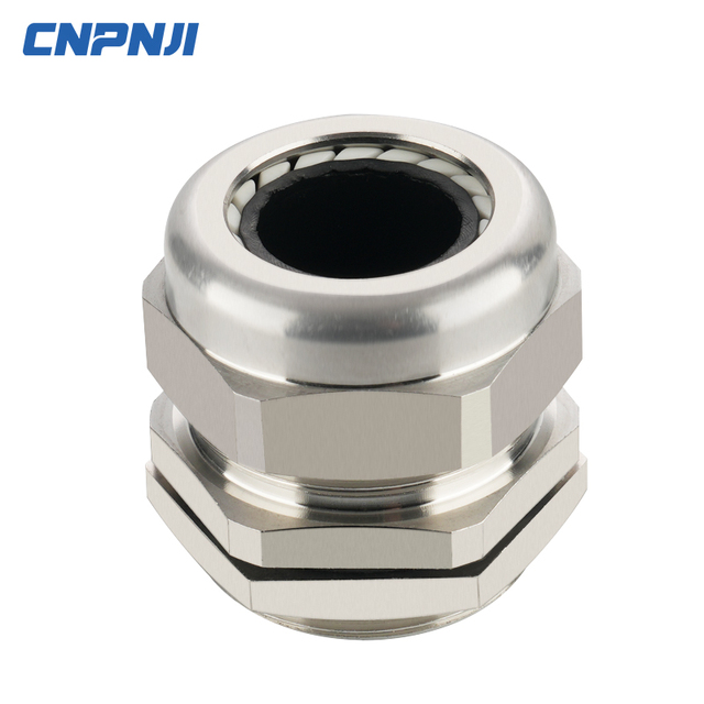 M6 Metal Waterproof Cable Glands Chrome 4-4.5mm with Nickel Plated Brass Locknut Stainless Steel