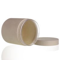 Envase Cosmético Vacío para Exfoliante Corporal de 500 ml, 16 oz, Alta Capacidad, Color Beige Mate, Tarro de Crema de Plástico PCR con Tapa