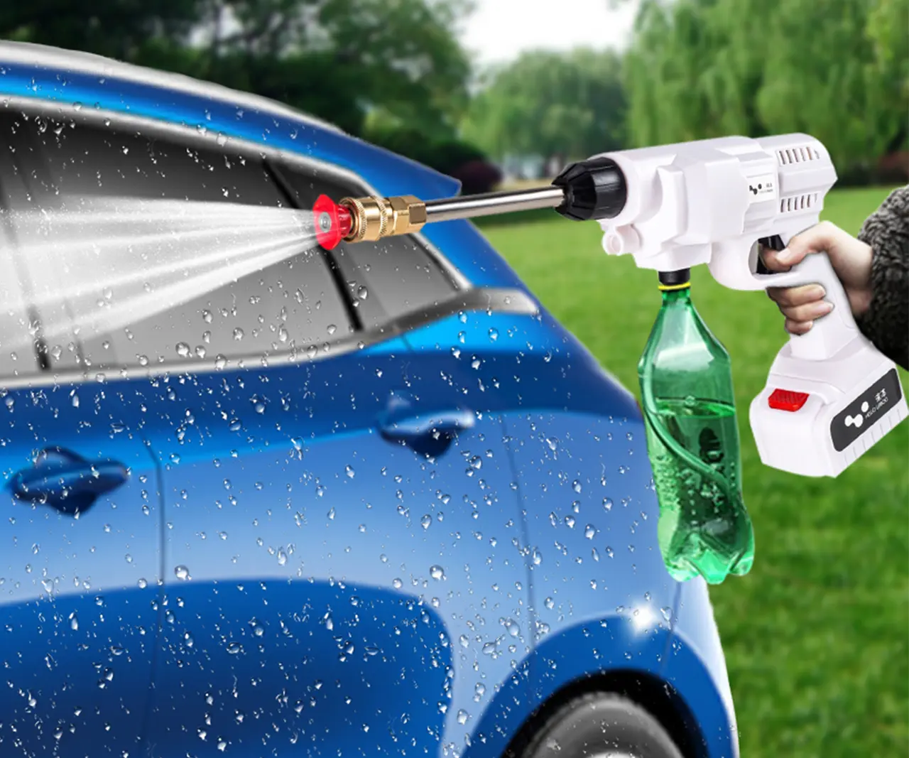 حار بيع المنزلية المحمولة الضغط آلة غسل سيارات تنظيف السيارات 24V 48VF ضغط اللاسلكي غسيل السيارات