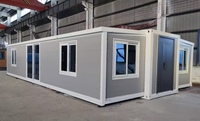 Maison conteneur extensible à installation rapide, grand espace de vie, villa modulaire préfabriquée pliable pour projets d'hébergement touristique