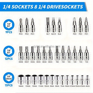Đa Chức Năng 46Pcs 1/4 Carbon Thép Ratchet Cờ Lê Ổ Cắm Thiết Lập Ô Tô Sửa Chữa Công Cụ Tuốc Nơ Vít OEM Kết Hợp - Product Image 3