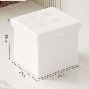 Reposapiés Otomano de Piel Sintética con Espacio de Almacenamiento para Dormitorio, Sala de Estar y Pasillo - Product Image 6