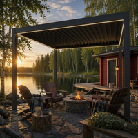 Pergola bioclimatique en aluminium motorisée, imperméable, avec revêtement en poudre, toit à lamelles automatiques, pour jardin, sur mesure, OEM