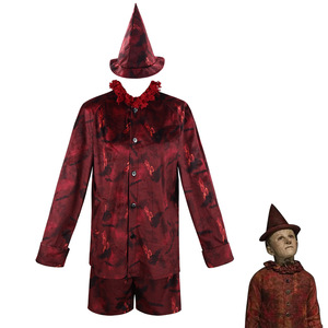 Costume de cosplay Pinocchio pour enfants, ensemble chapeau rouge et short, tenue de personnage de film d'Halloween - Product Image 1
