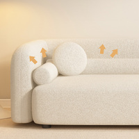 Vente chaude Nordique Salon Canapé Italien Design Moderne Meubles Porter Résine Laine D'agneau 2 places Canapé