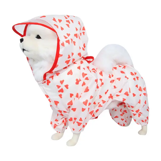 Tanaman Grosir Hewan Peliharaan Tahan Air Hoodie Musim Panas Transparan Pakaian Anjing Jas Hujan