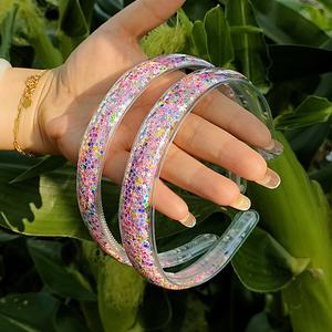 الأكثر مبيعًا إكسسوارات شعر أنيقة للفتيات بعصابة رأس برمال متدفقة شفافة مضادة للانزلاق عصرية براقة - Product Image 3