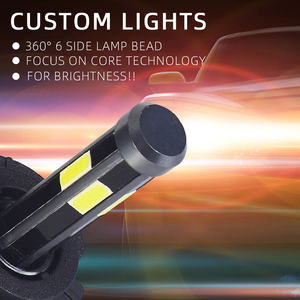 YD 360-6 Phares automatiques latéraux CSP 55W 6000K 20000LM <span class=keywords><strong>Ampoule</strong></span> <span class=keywords><strong>LED</strong></span> blanche H3 12V Ajustement universel Neuf - Product Image 6