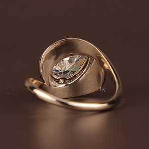 Bague de fiançailles élégante pour femme 3 carats en argent ou or 10K/14K/18K avec diamant de laboratoire, bijoux de mariage de luxe plaqué or - Product Image 2