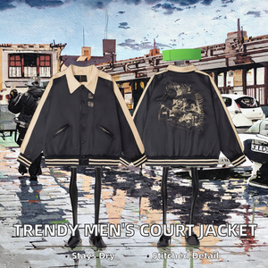 Chaqueta Bomber de Lona con Cierre, Estilo Casual Holgado, con Logotipo en la Parte Delantera, para Hombre, Otoño, a la Moda - Product Image 2