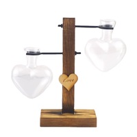 Support en bois décoratif pour balcon avec vase en verre, vase de haute qualité