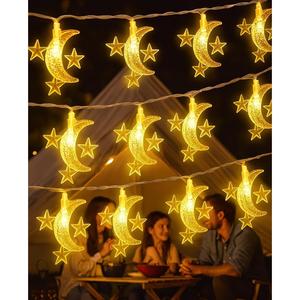 Luces de Hadas Luna y Estrella, Cadena de 20 LED Blanco Cálido, Funciona con Pilas AA, Luces para Dormitorio, para Ramadán, Eid, Halloween, Navidad, Bodas - Product Image 1