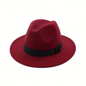 Sombrero Fedora Clásico Retro Vintage al por Mayor para Mujer, con Sensación de Lana, Estampado, para Fiestas, Deportes al Aire Libre, de Ala Ancha - Product Image 3