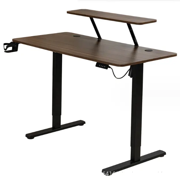 Meja besi yang dapat disesuaikan untuk bekerja dan bermain game untuk kantor rumah dan ruang tamu dengan fitur penyimpanan untuk peningkatan efisiensi