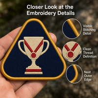 Écussons légers brodés avec logo personnalisé, motif Montagne Forêt Soleil, bordure surélevée haute densité, badge thermocollant pour chapeau de montagne