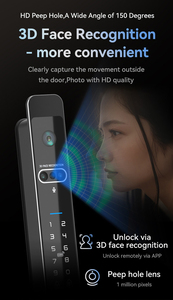 Tysh ngoài trời nhôm tự động điện <span class=keywords><strong>wifi</strong></span> máy ảnh vân tay kỹ thuật số tuya 3D nhận dạng khuôn mặt đám mây thép cửa thông minh khóa - Product Image 2