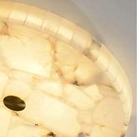 Plafonnier LED moderne de luxe en onyx naturel rond pour chambre à coucher, salon, hôtel