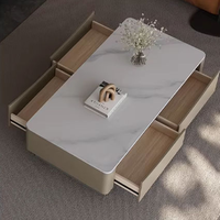 Table Basse et Meuble TV Combinés en Bois Massif Écologique, Style Moderne et Luxe, pour Petit Salon ou Appartement